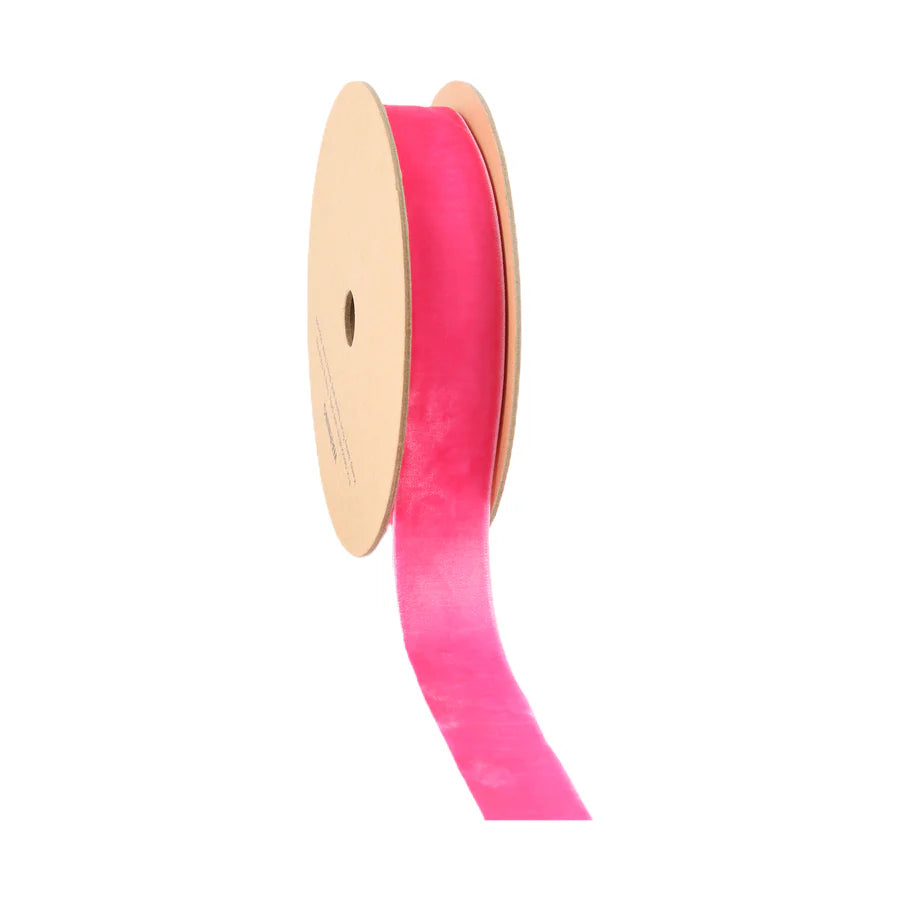 1" Shocking Pink Velvet Ribbon | 10 Yard Roll