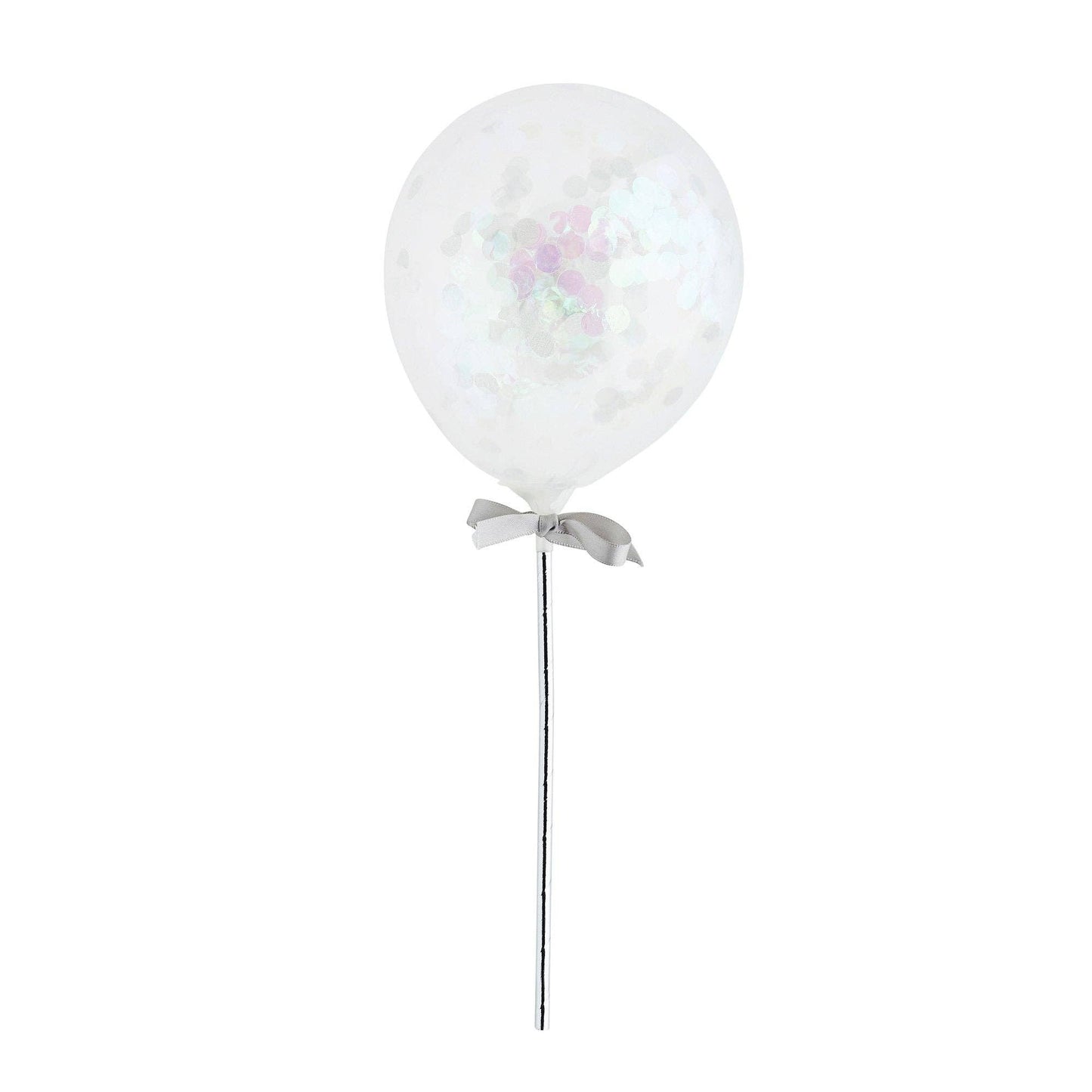 Iridescent Mini Confetti Balloon Wands (Set of 5)