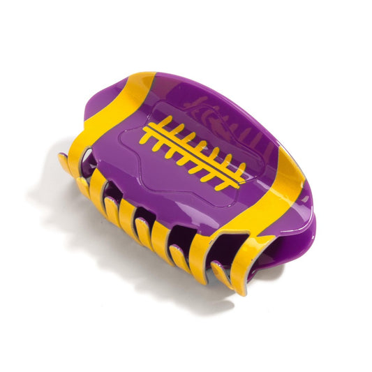 Yellow & Purple Game Day Football Hair Clip