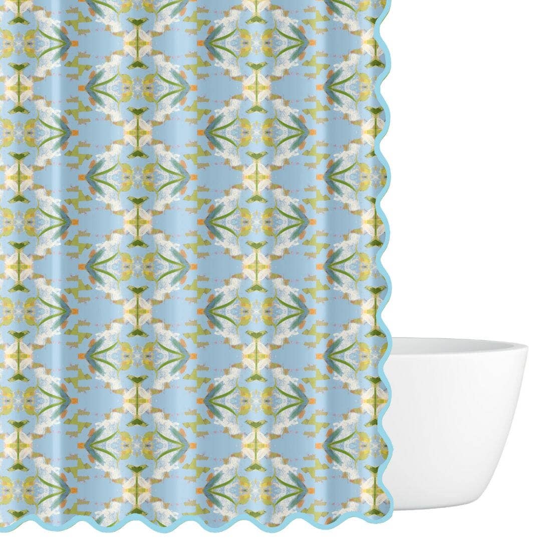 English Garden Blue Shower Curtain: Standard, 72" x 72"