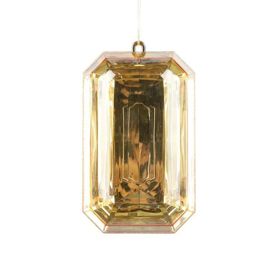 Rectangle Jewel Glitter Ornament (8"): Gold