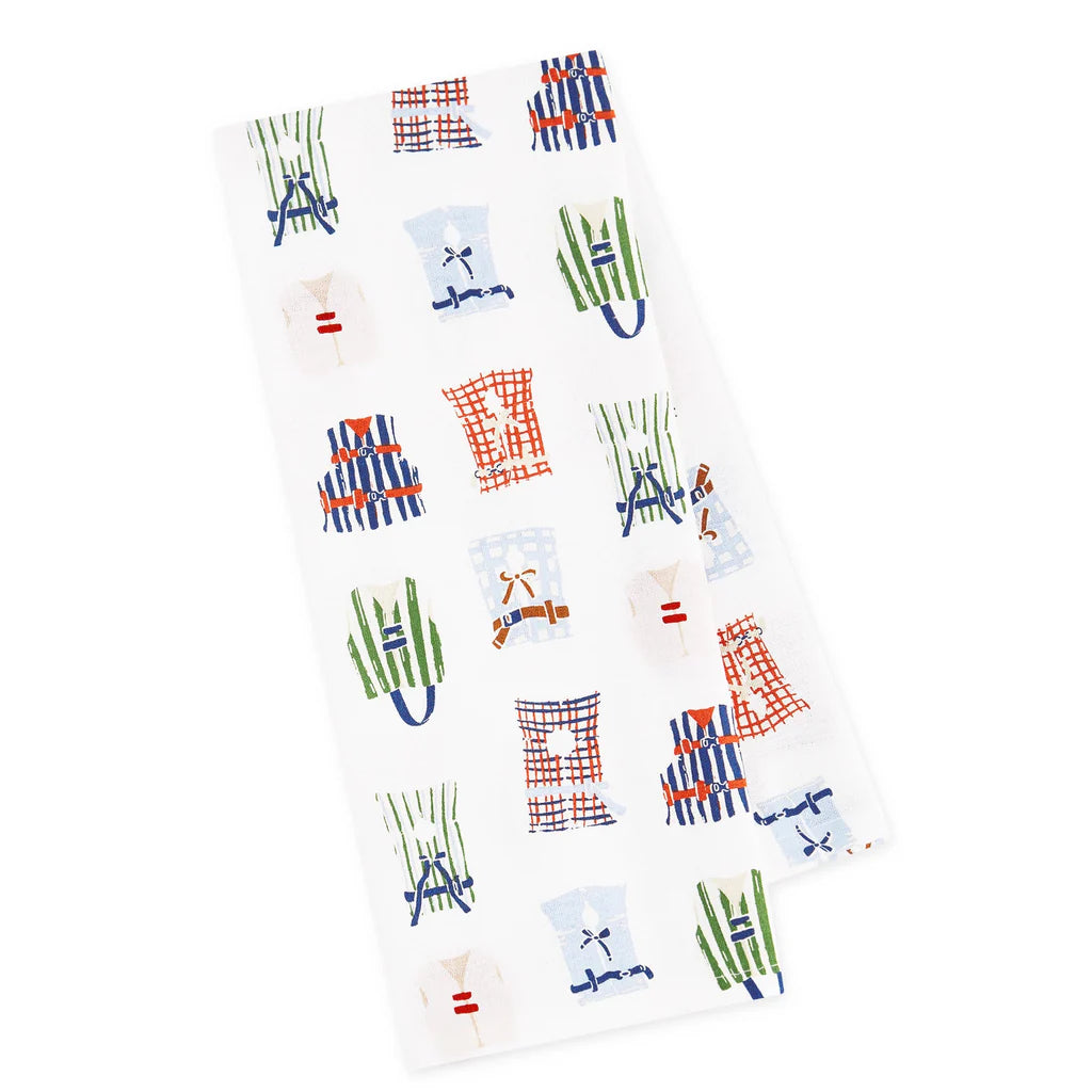Vintage Lifejacket Printed Tea Towel