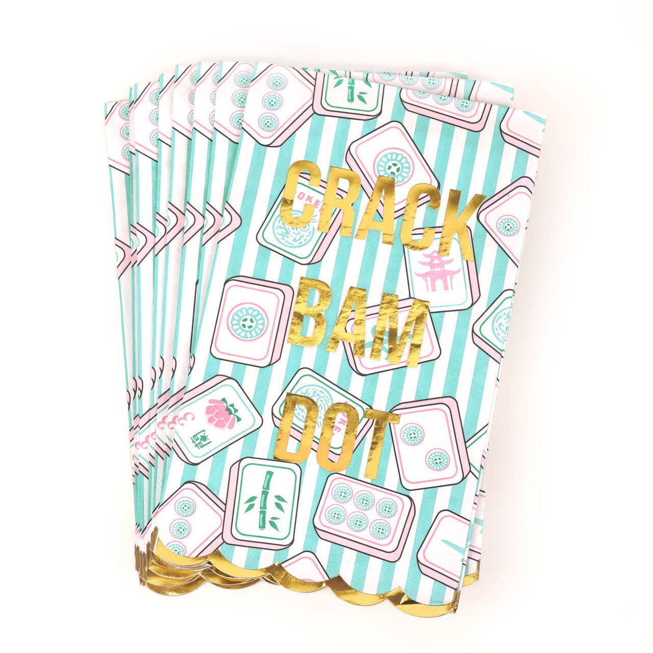 Mahjong Striped Paper Guest Towel Napkins - Thumbnail 2