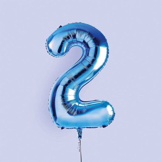 Hootyballoo by Club Green - Blue Number '2' Foil Balloon 34"