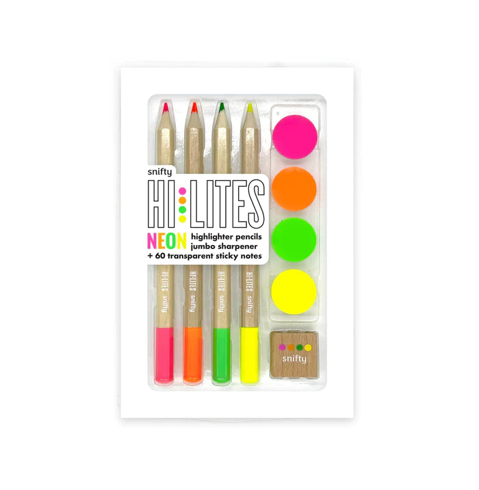 Hi Lites: Highlight Pencils, Sticky Note, & Sharpener Set