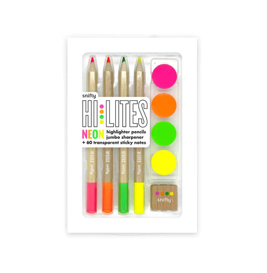 Hi Lites: Highlight Pencils, Sticky Note, & Sharpener Set