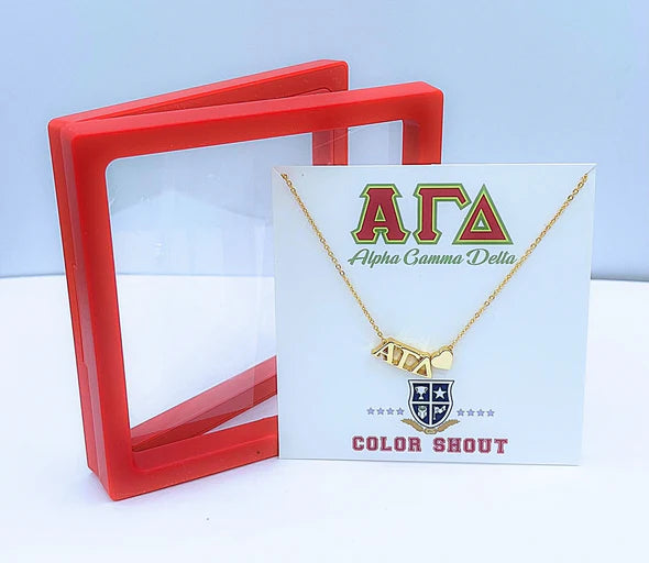 Alpha Gamma Delta Side Necklace