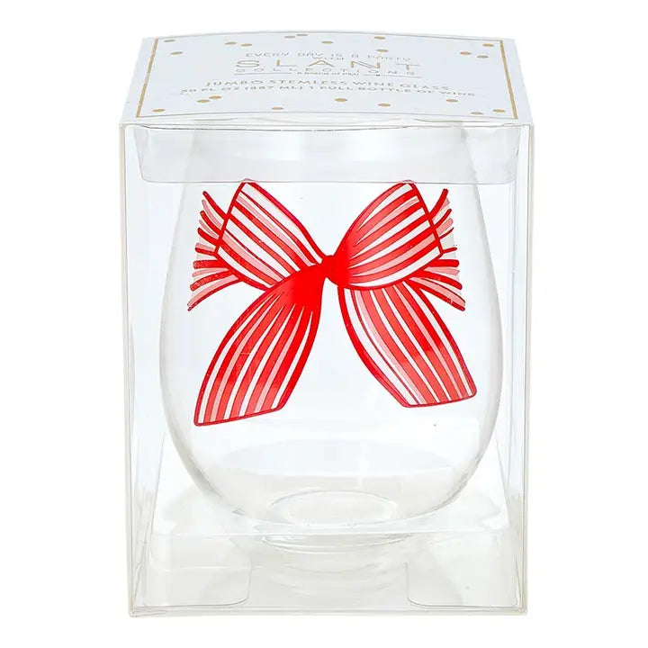 Red Bow Jumbo Wine Glass