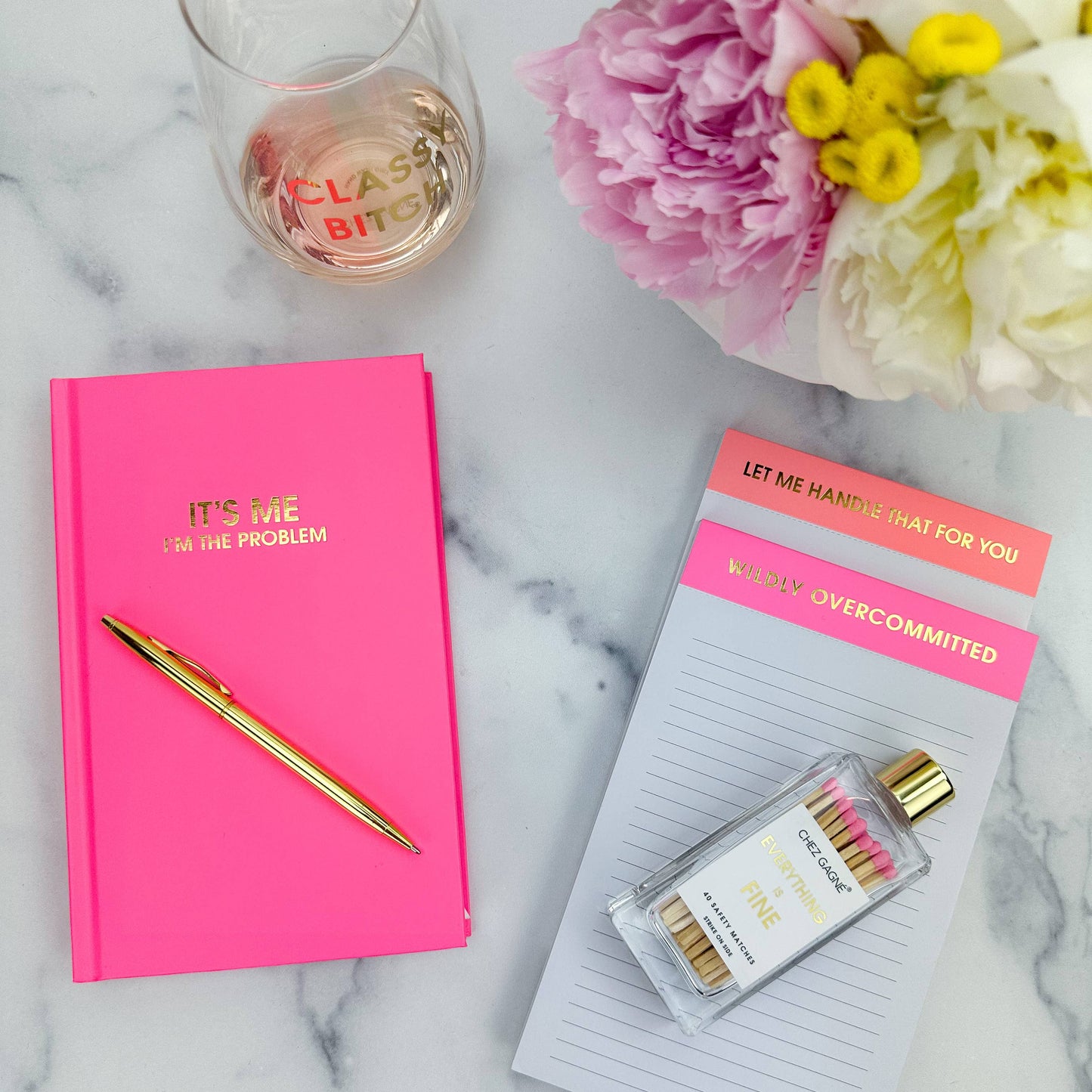 Bright Pink "Wildly Overcommitted" Lined Notepad