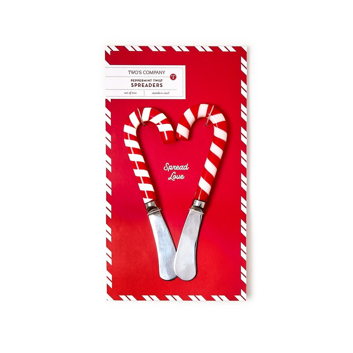 Peppermint Twist Set of 2 Candy Cane Spreaders