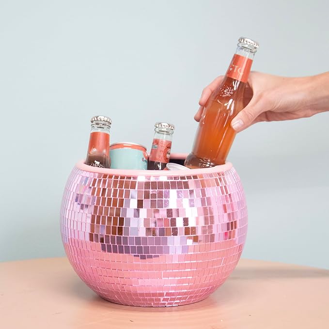 Pink Disco Ball Ice Bucket/Planter