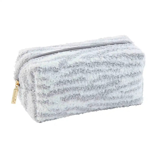 Chenille Cosmetic Bag: Gray