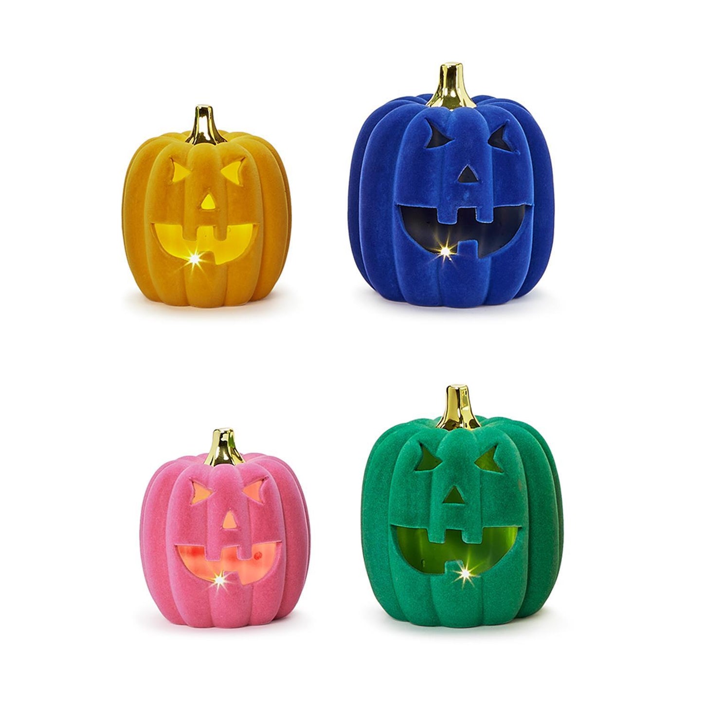 LED Flocked Jack O'Lanterns (Sold Individually)