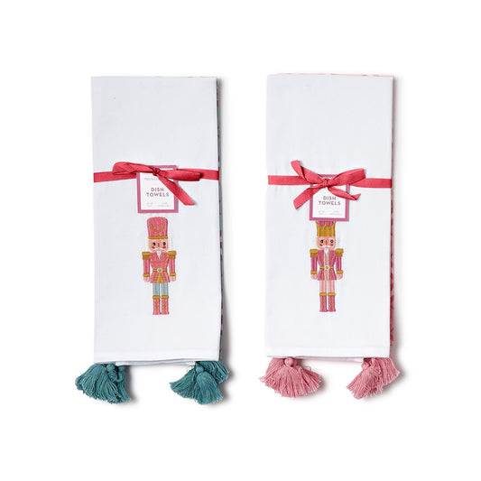 Nutcracker Set of 2 Dish Towels with Tassels (Multiple Styles Available)