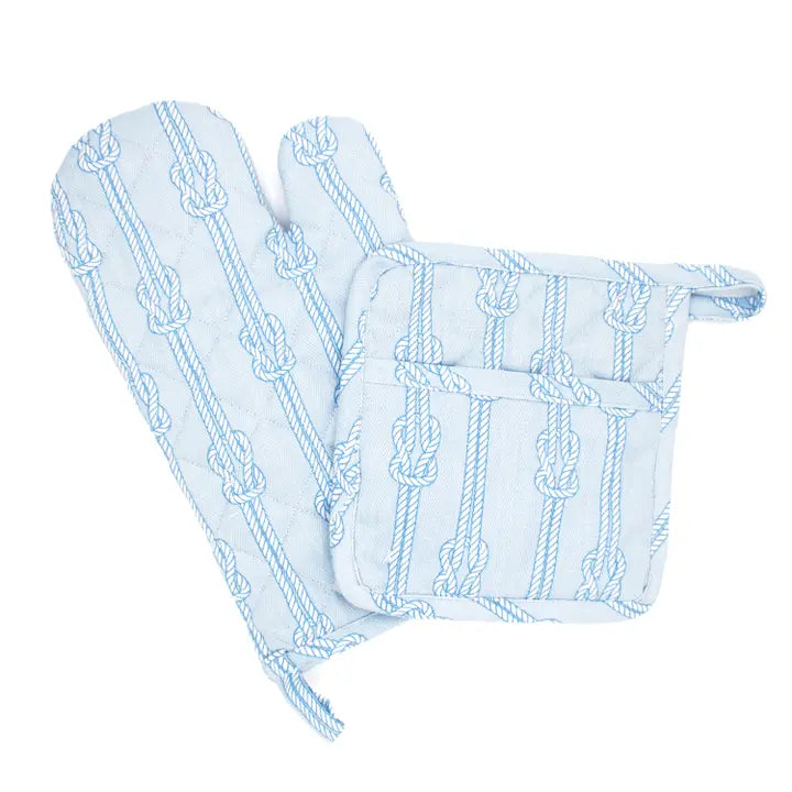 Nautical Knot Oven Mitt Set