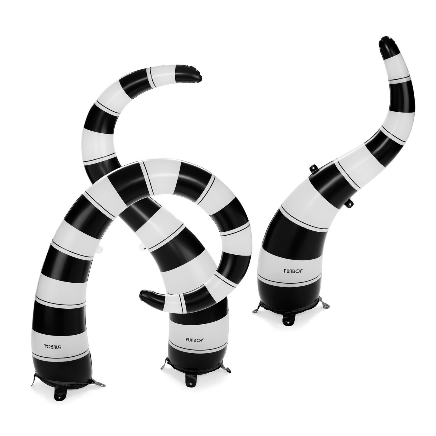 Black & White Lawn Snakes Inflatable Light-Up Decor