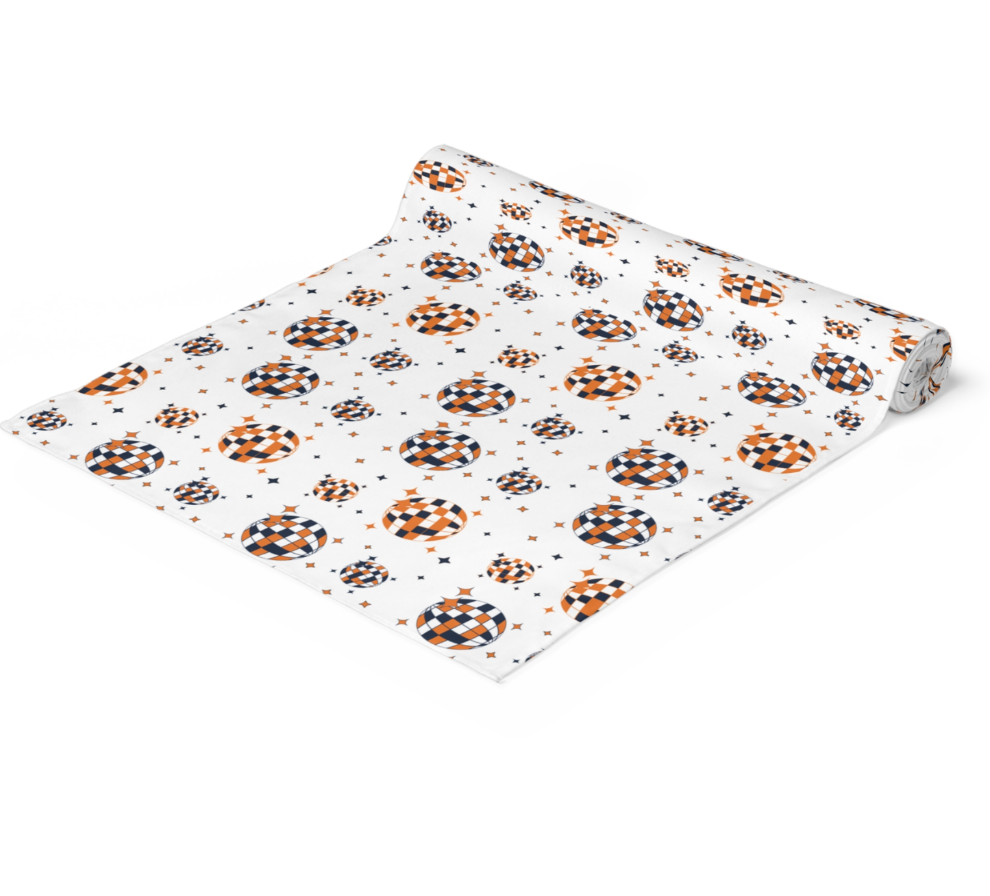 Orange and Blue Disco Ball Paper Table Runner