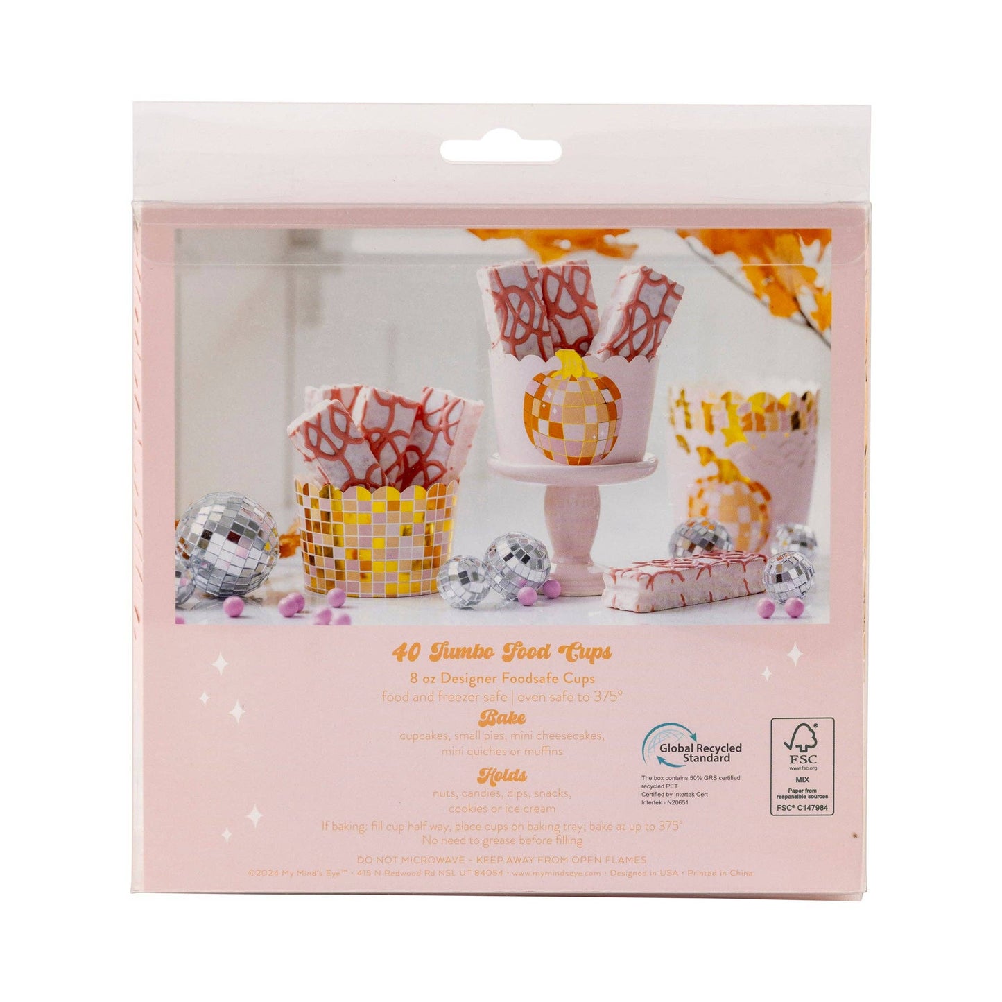 Jumbo Foil Pumpkin Disco Baking/Treat Cups