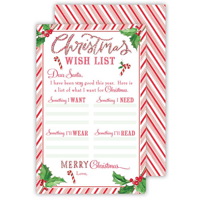 Christmas Wish List Candy Cane Letter to Santa