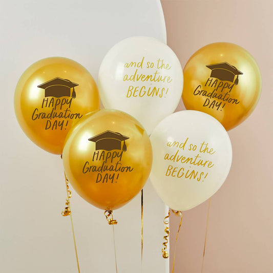 Hootyballoo by Club Green - Graduation Latex Balloons 5 Pack