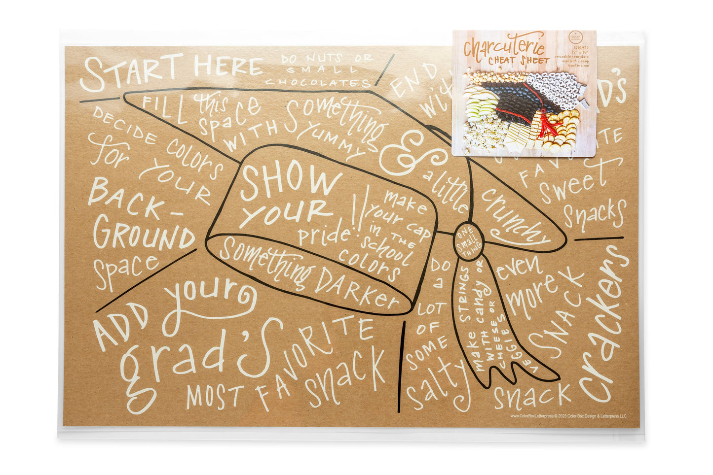 Reusable Charcuterie Cheat Sheet | Graduation Cap