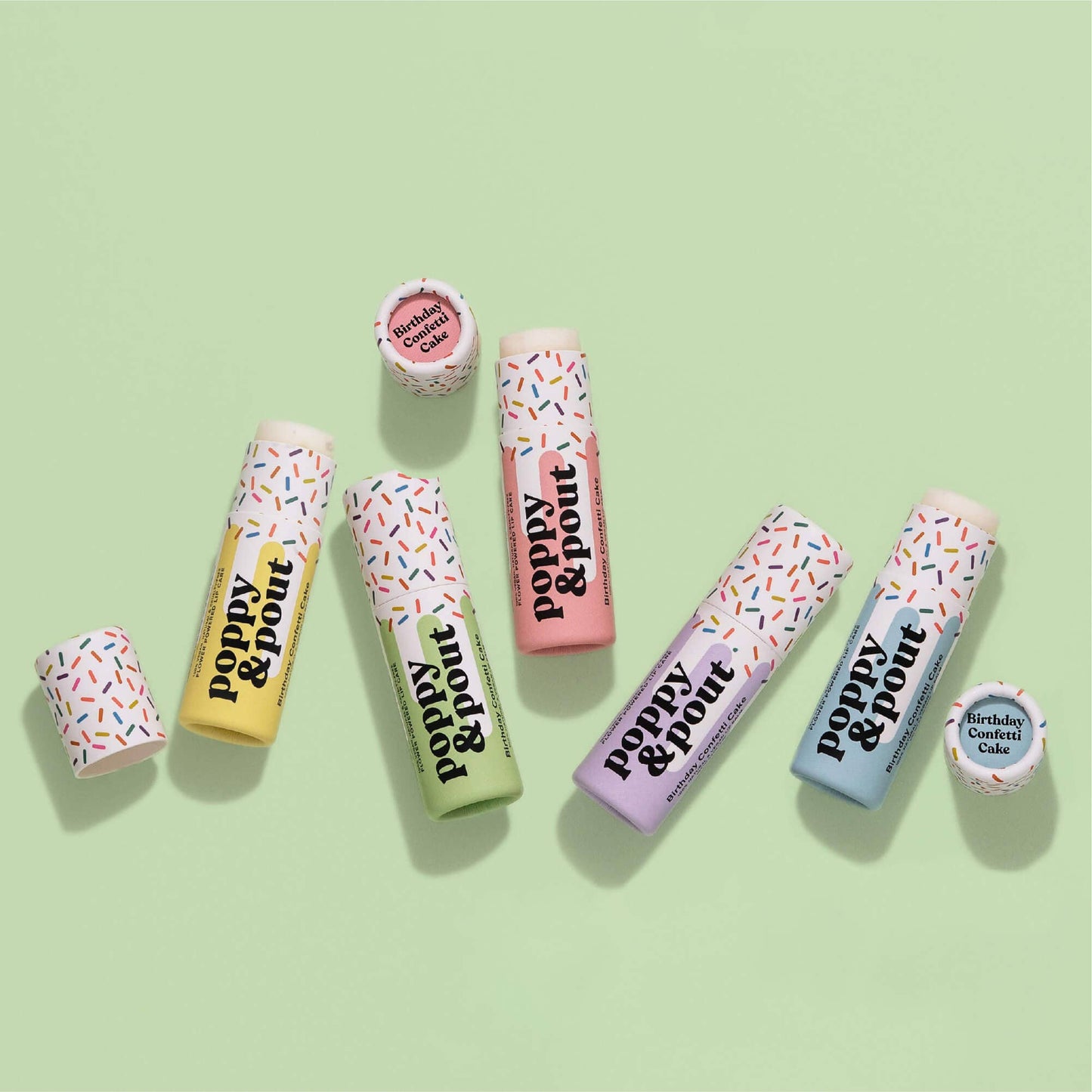 Birthday Confetti Cake Plant-Based Lip Balm: Green