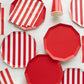 Cherry Red Cabana Stripe Guest Towel Napkins