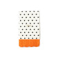 White & Black Polka Dot Fringed Dinner Napkin