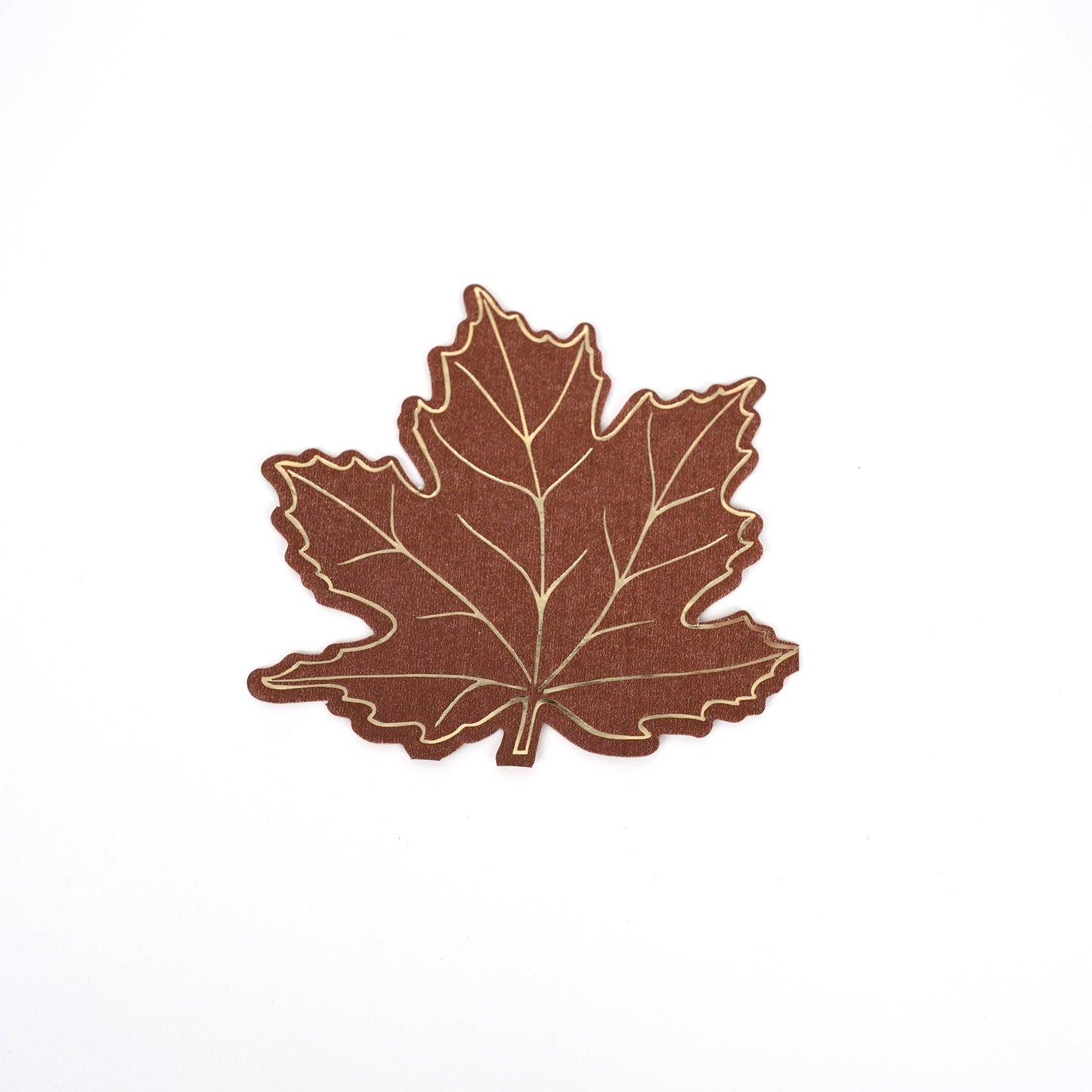 Gatherings by Curated Paperie - Die Cut Autumn Leaf Shaped Beverage Napkin