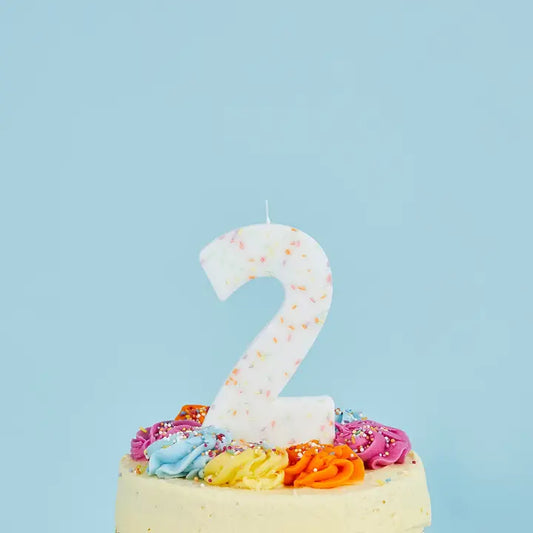 Jumbo Sprinkle Number 2 Candle