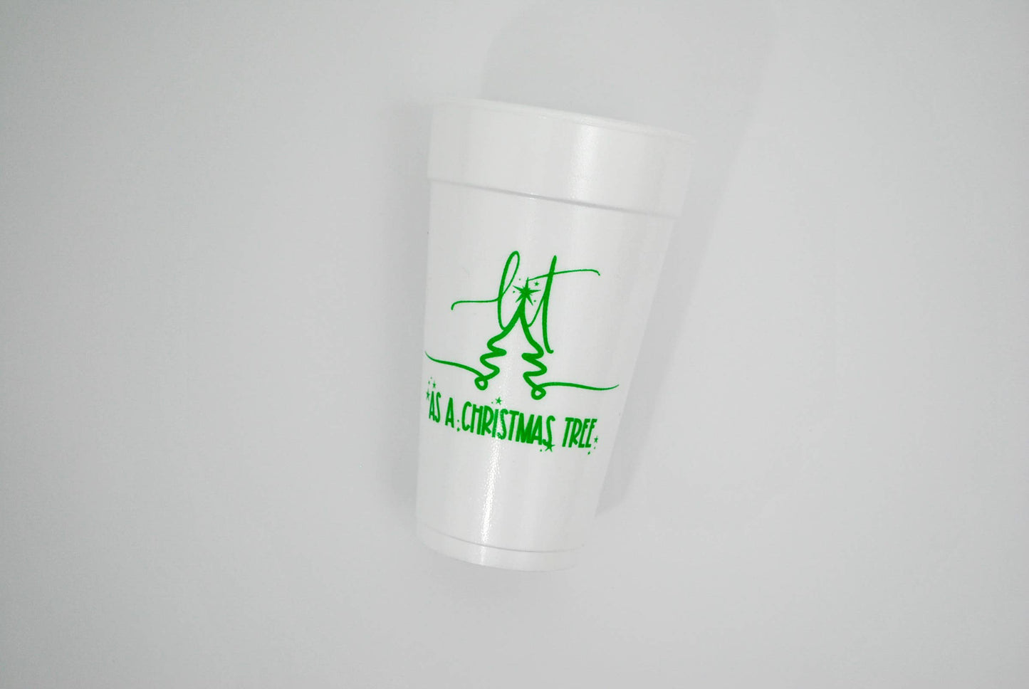 20oz. Styrofoam Cups: Lit Like a Christmas Tree