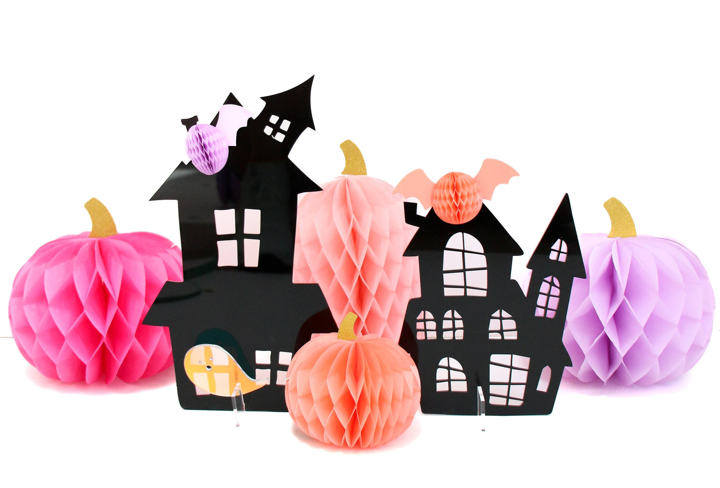 Mini Honeycomb Paper Pumpkin Set (Set of 8)