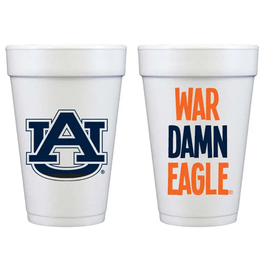 Foam Cups: War Damn Eagle / AU Logo