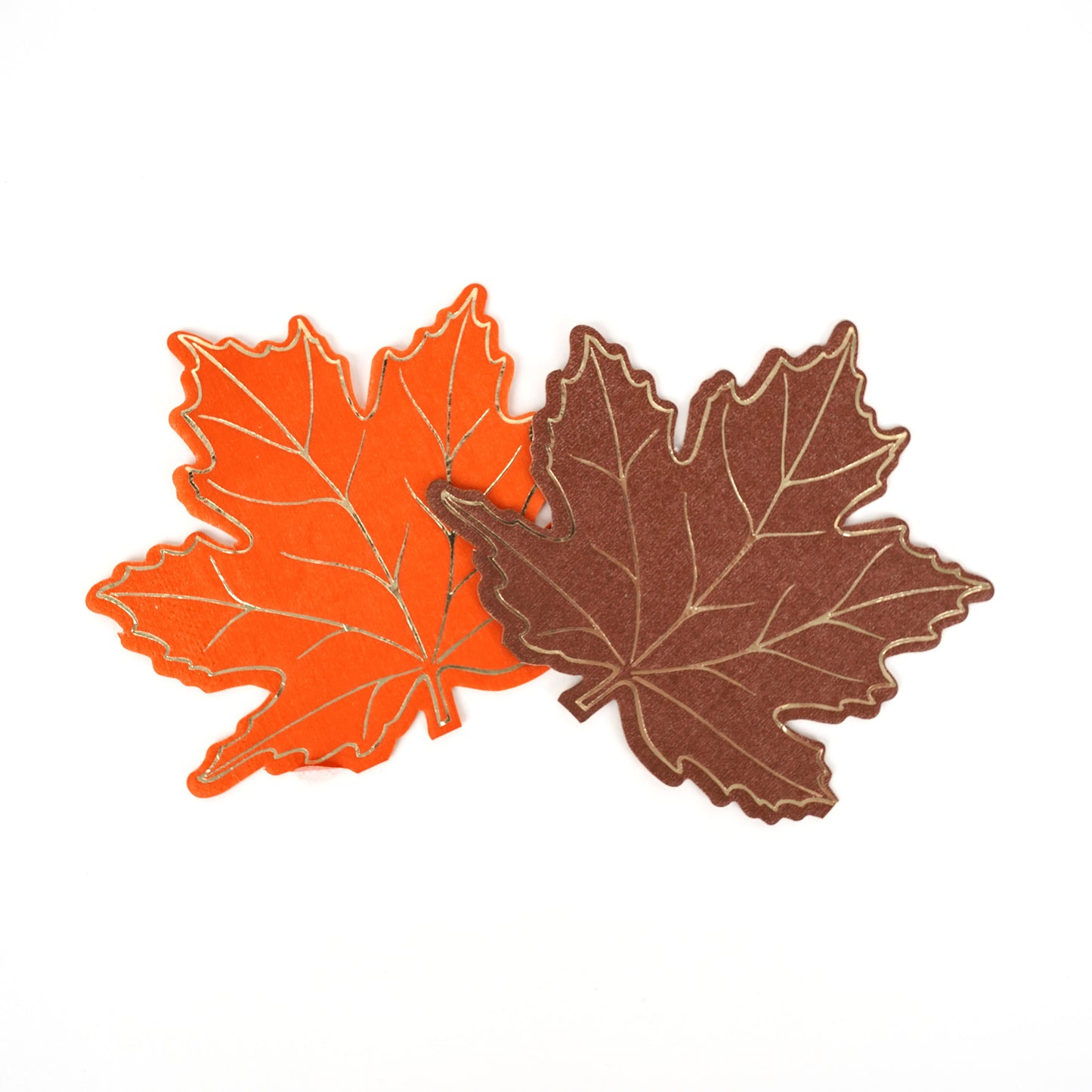 Gatherings by Curated Paperie - Die Cut Autumn Leaf Shaped Beverage Napkin