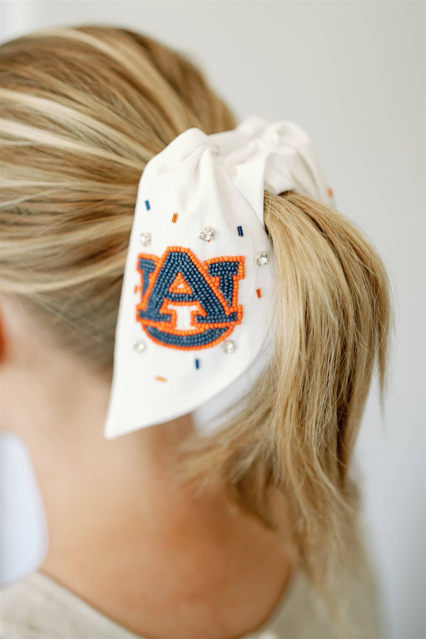 Auburn University Beaded Scrunchie