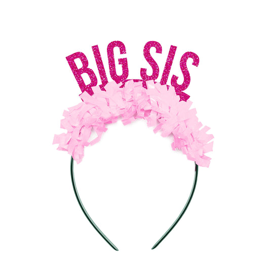 Festive Gal - Sorority Big Little Sis Party Headband: BIG SIS Hot Pink/Light Pink