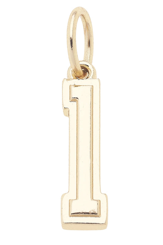 Number "1" Charm in Shiny Gold