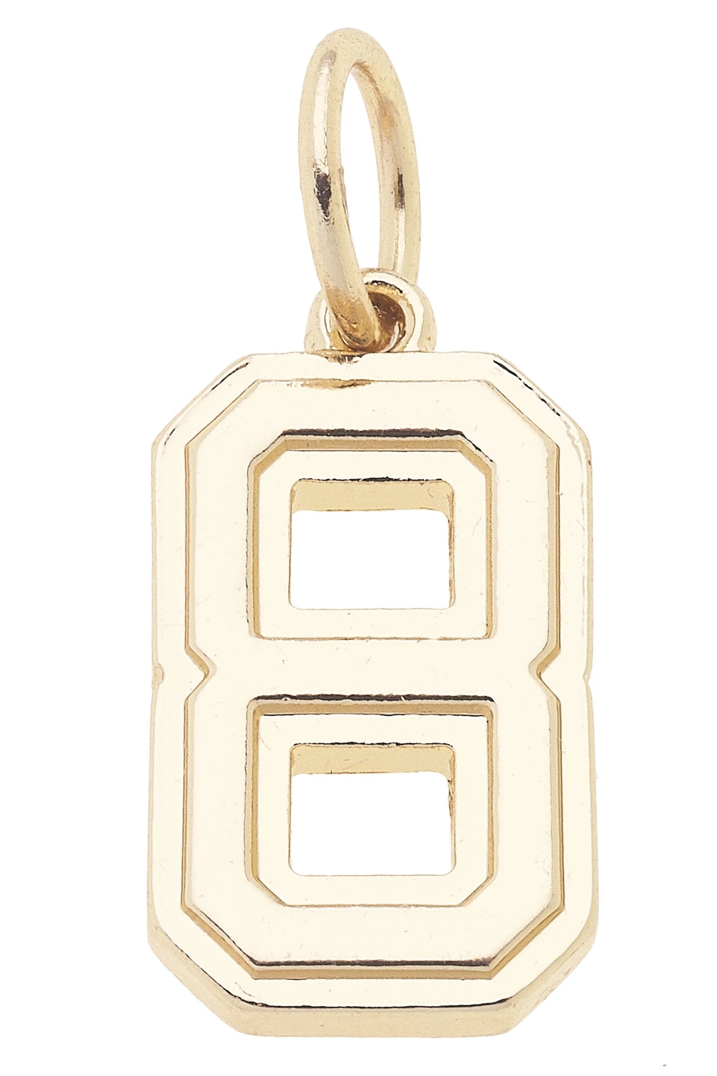 Number "8" Charm in Shiny Gold