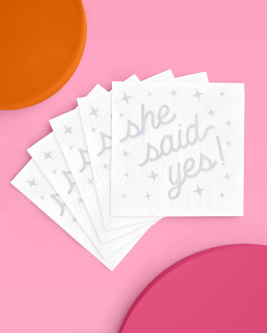 "She Said Yes!" Cocktail Napkins