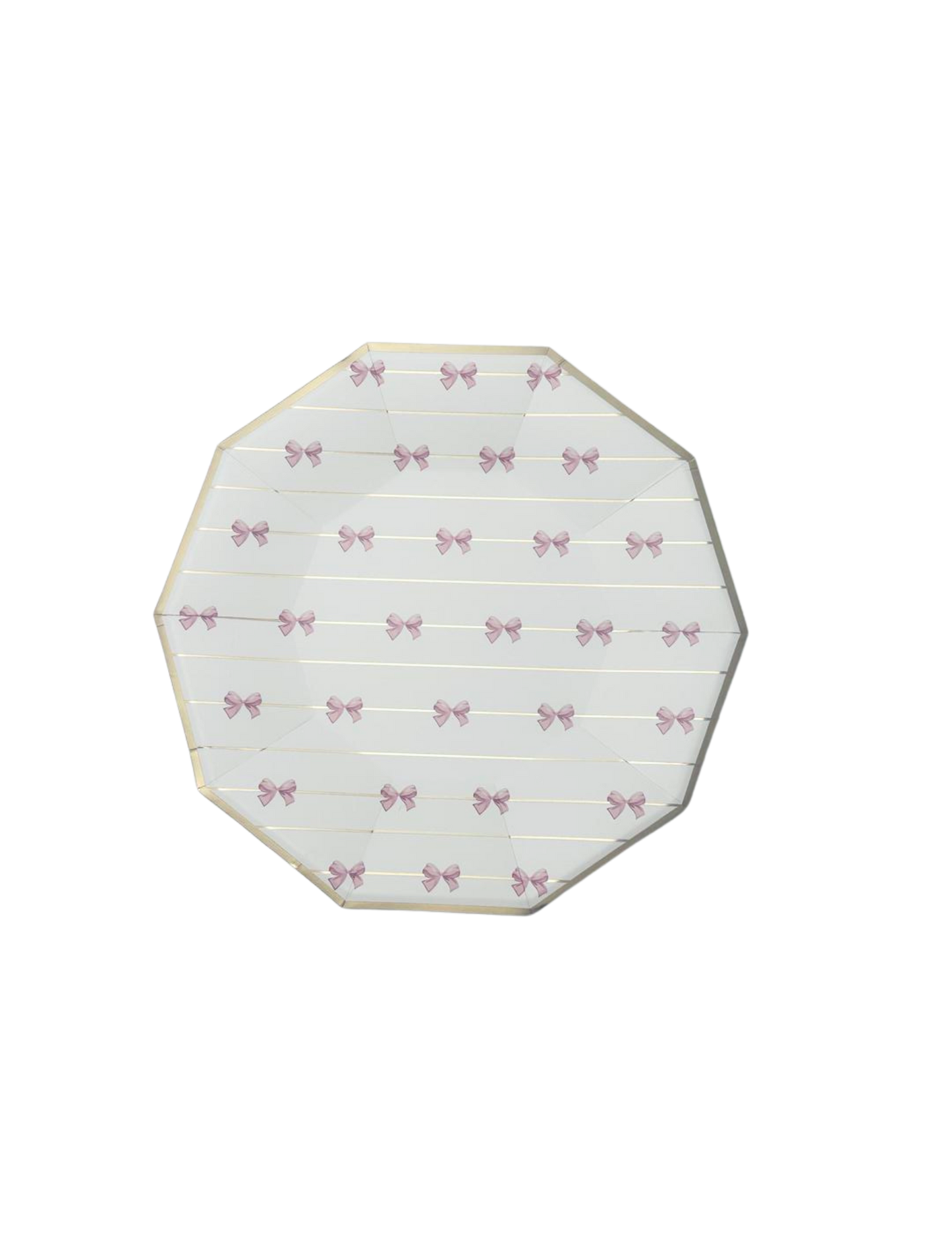 Pink & Gold Bow Dinner Plates