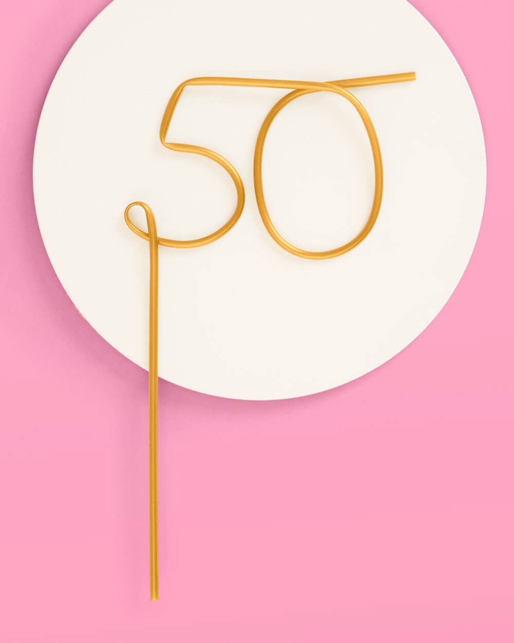 Gold 50th Birthday Straw