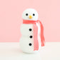 Flocked Snowman with Coral Pink Scarf (12")