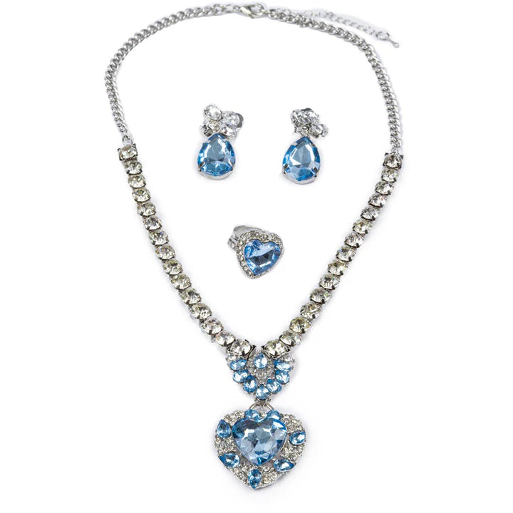 The Marilyn 4-Piece Jewelry Set: Blue/Silver