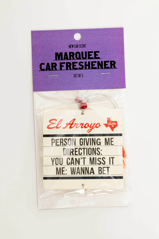 Marquee Car Freshener (2 Pack) - Wanna Bet