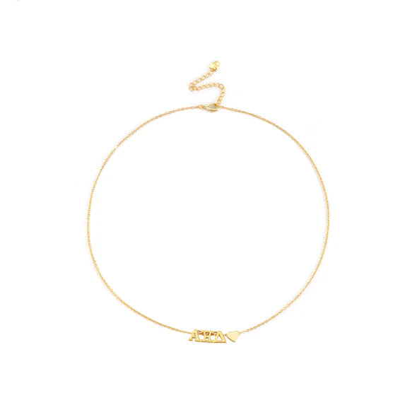Alpha Xi Delta Heart Necklace