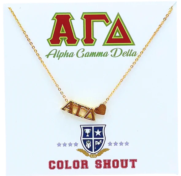 Alpha Gamma Delta Heart Necklace