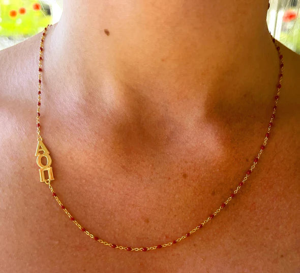 Alpha Omicron Pi Side Necklace