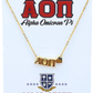 Alpha Omicron Pi Heart Necklace