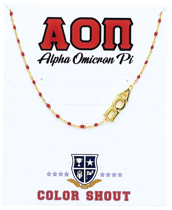Alpha Omicron Pi Side Necklace
