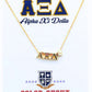 Alpha Xi Delta Heart Necklace
